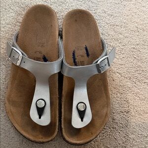 Birkenstock Gizeh Kids Thong Sandal - Silver